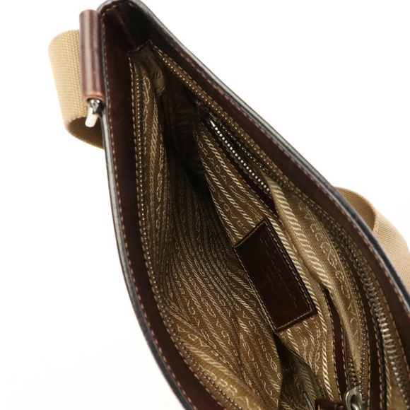 Authentic Prada Jacquard Logo Canvas with leather Messenger bag - Picture 6 of 7